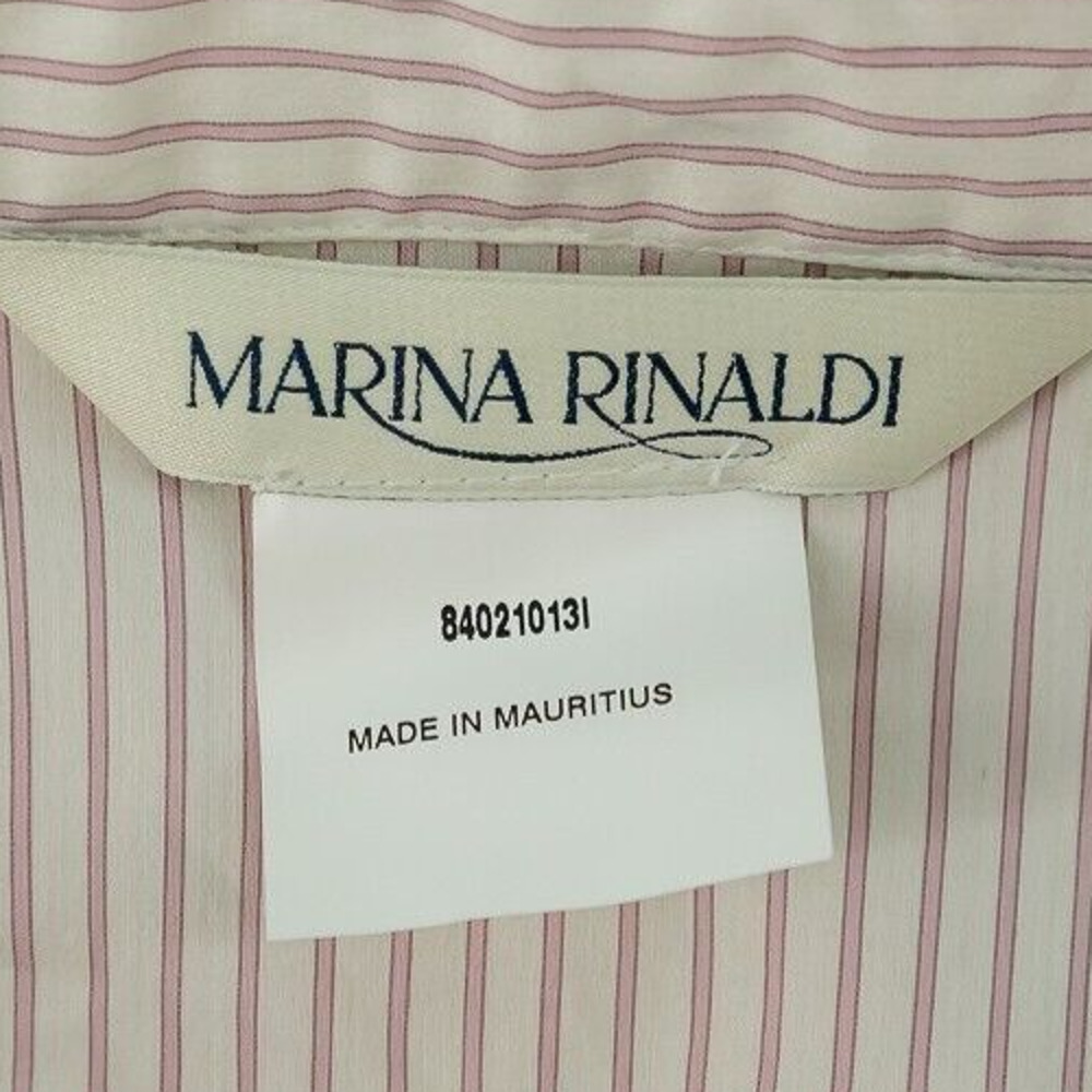 Marina Rinaldo 27 Size 18 US Red Stripe Print Ruffle Collar Placket Button Top - Picture 3 of 7